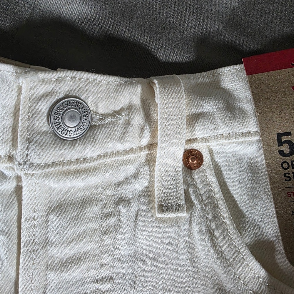 Levis 501 Original Shorts Womens 25 White High Rise Stretch Denim 56327-0473 - Picture 7 of 7